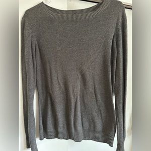 Express Gray Long Sleeve Fitted Sweater
